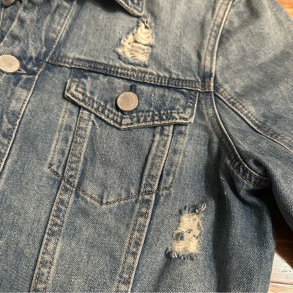 Blank NYC Heavily Distressed Denim Jean Jacket, Medium Wash, Small - Picture 6 of 16